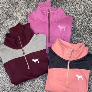 Bundle of 3 VS PINK quarter zips